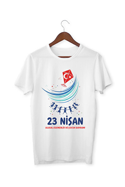 ALPŞAN TİCARET Παιδικό μπλουζάκι 23 Απριλίου για κορίτσια και αγόρια, λευκό π...