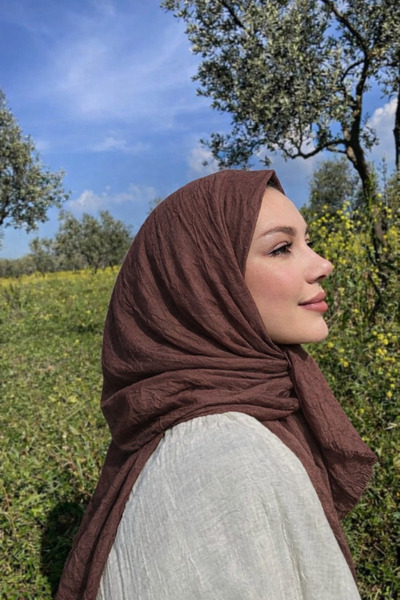 Linda Scarf bambu kraş şal acı kahve