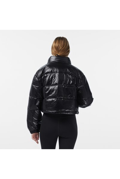 Calvin Klein Shine Crop Puffer Kadın Siyah Mont