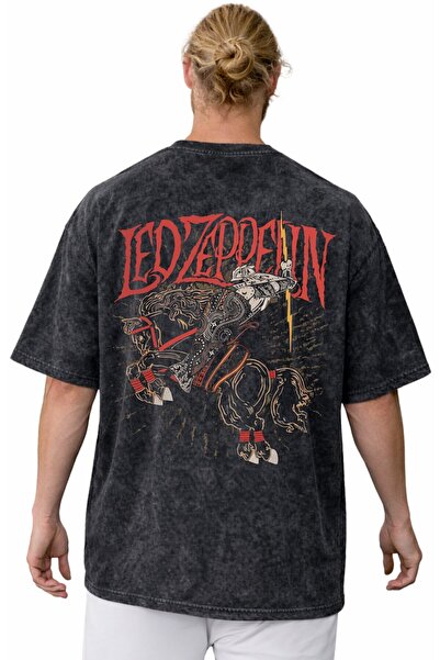 SEVBANO Tasarım Led Zeppelin Rock Metal Müzik Grubu Sırt Baskılı Unisex Overs...