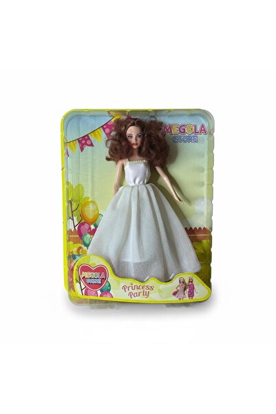 MEGOLA STORE Oyuncak Bebek Beyaz Abiye Elbise