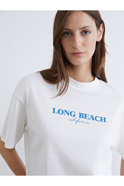 LC Waikiki Γυναικείο μπλουζάκι Özmarka New Season με στάμπα και λαιμόκοψη ποδ...