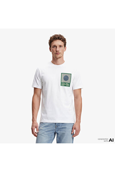 Calvin Klein 20S Matches Grap Erkek Beyaz T-Shirt