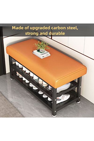 GENERAL Home shoe changing bench, cushioned shoe rack, shoe storage and organ...