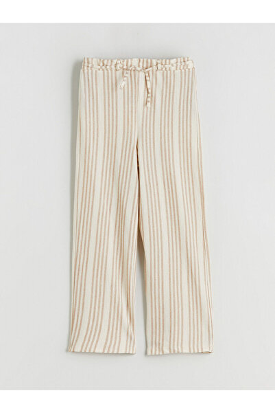 LC Waikiki Özmarka New Season Elastic Waist Striped Girls' Trousers