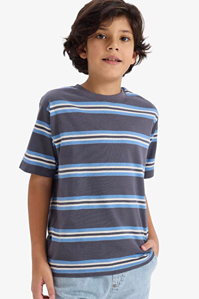 DeFacto Tricou cu mânecă scurtă, 100% bumbac, New Regular Fit, cu gât crew, p...