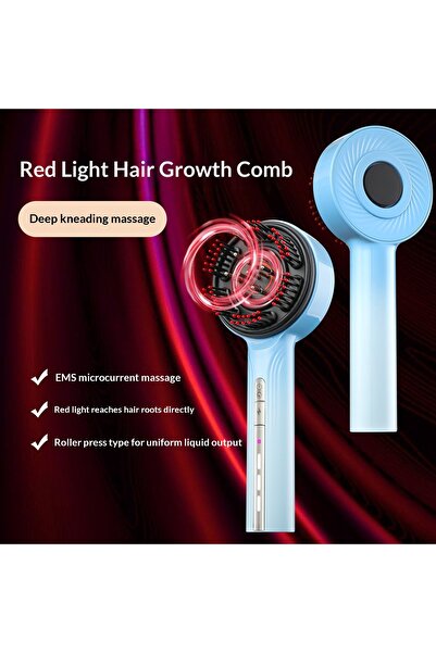 OrientC مشط كهربائي للشعر الصحي - فرشاة تدليك فروة الرأس بالضوء الأحمر والتحف...