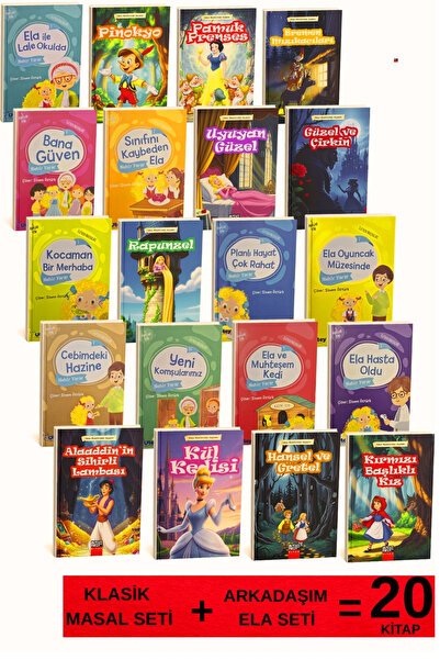 Nef Yayınları İlkokul 1-2. Sınıf 20’li Masal Kitabı Seti | Dünya Klasikleri +...