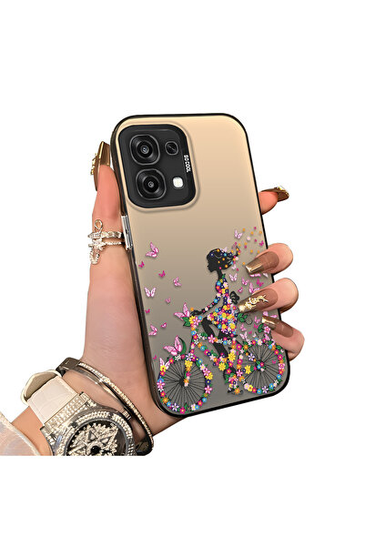 ucuc Oppo A6 Pro 4G/5G Uyumlu Sert Akrilik Arka Silikon Kenar Lens Koruma Kıl...