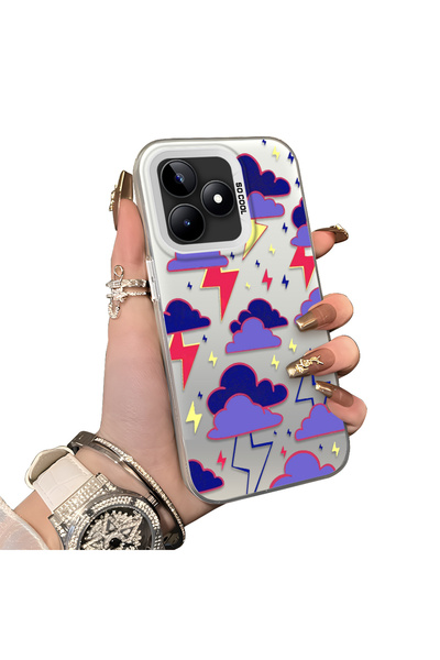 ucuc Realme Note 50 Compatible Hard Acrylic Back Silicone Edge Lens Protectio...