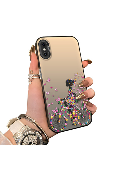 ucuc iPhone XS Max Uyumlu Sert Akrilik Arka Silikon Kenar Lens Koruma Kılıf ş...