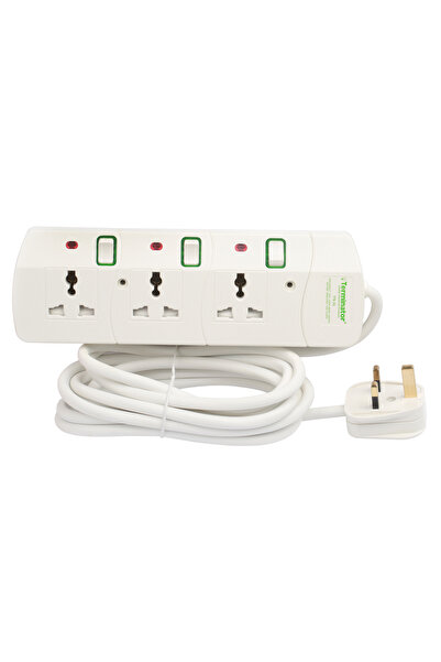 Terminatör مقبس تمديد طاقة عالمي ثلاثي الاتجاهات من تيرميناتور، كابل بطول 3 أ...