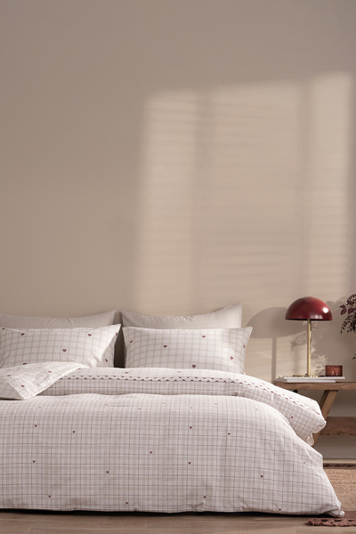 Puffy Eftelya Single Polycotton Duvet Cover Set - Beige