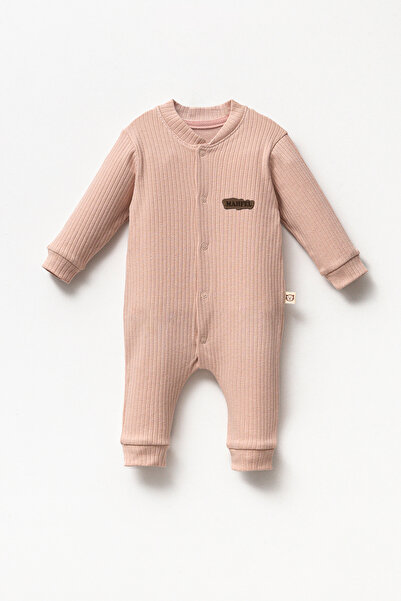 MAHFEL %100 Pamuklu Bebek Çıtçıtlı Tulum&Salopet Gülkurusu Rengi