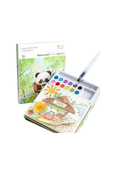 Flippy Watercolor Coloring Book Set, Flippy, Panda Pattern, 20 Cardboard Shee...