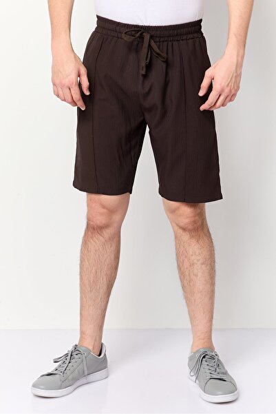 Aeropostale شورت رجالي أساسي ذو ملمس بارز ، بني داكن