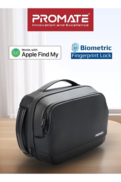 Promate Urban-X Tech Bag with 60W Charging Cable Kit, Biometric Fingerprint L...