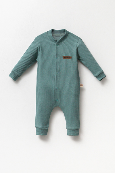 MAHFEL %100 Pamuklu Bebek Çıtçıtlı Tulum&Salopet Yeşil Rengi