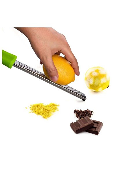 Arabest Stainless Steel Kitchen Cheese Grater, Plastic Cover Green Soft Handle