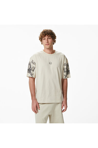 United 4 United4 Regular Fit Men's Cream T-Shirt