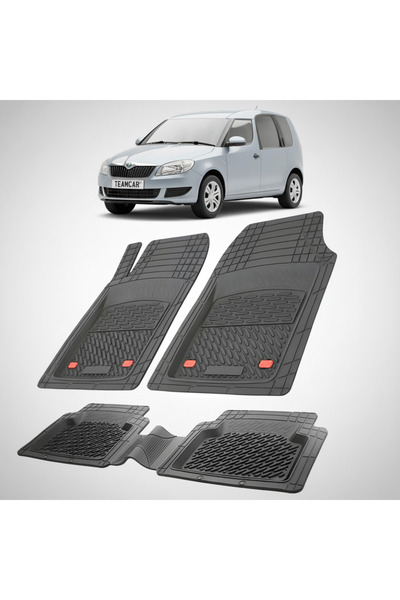 TEAMCAR Πατάκια δαπέδου συμβατά με Skoda Roomster I MPV 2010-2015 | Μαύρο