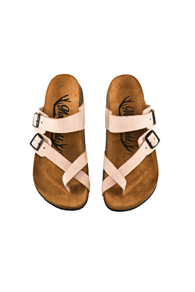 Moosefield Ortopedske ženske papuče od prave kože u prahu