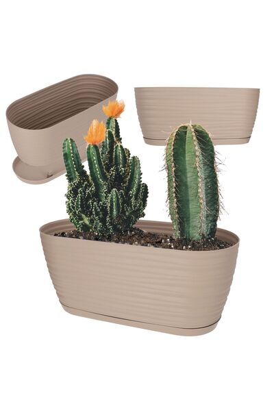 KADAX Ghiveci de flori 27cm oval, plastic bej