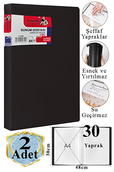 Artlantis Dosar negru pentru prezentări, 2 bucăți cu 30 de pungi, Dosar catal...