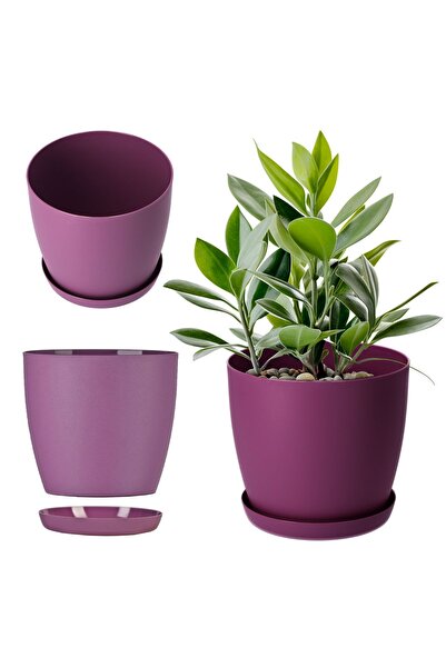KADAX Capac pentru ghiveci de flori cu farfurie violet pentru sufragerie 12 cm
