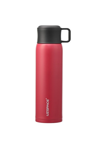 Uzspace Thermos Stainless Steel Vacuum Flask 470ml 4077 - Red
