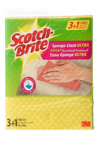Scotch Brite Scotch-Brite Sponge Cloth Ultra 18 cm*20 cm, 3+1 units, Multi-Color