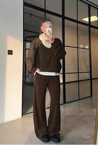 YAKAMEL Women's Modal Combed Cotton Long Sleeve High Waist Stretchy Wide Leg ...