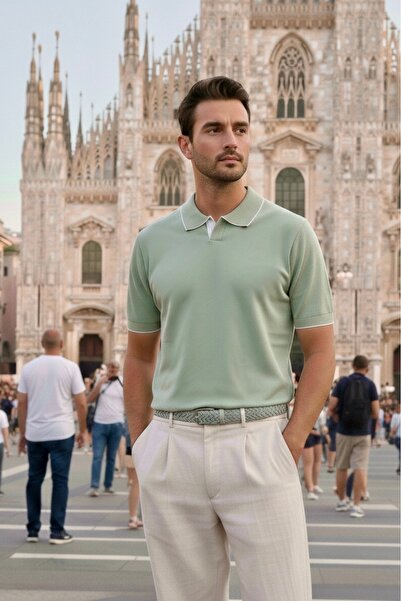 Maccali Trendovska zelena polo majica za muškarce