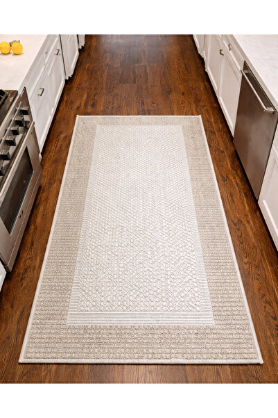 Filizon Mess Modern Dekoratif Yumuşak Dokulu Sisal Halı 3945 Krem Vizon