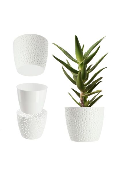 KADAX Ghiveci de flori, Ghiveci de flori, Capac rotund, Suport de flori din p...