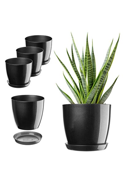 KADAX Ghiveci de flori, Jardinieră, Capac, 18cm, Suport pentru flori, Plastic...