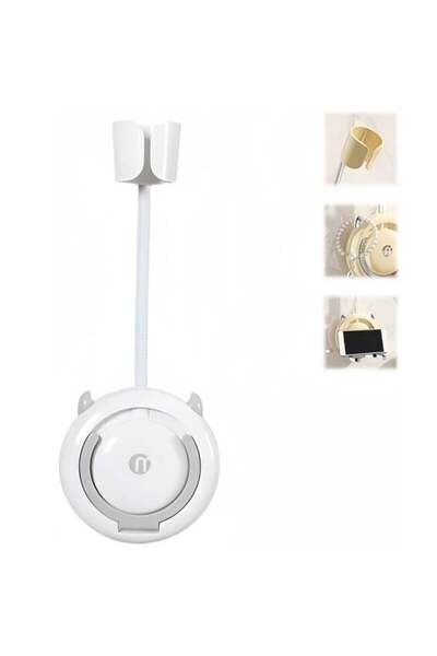 Arabest Wall Mounted Hair Dryer Storage Rack, 360° Adjustable Hands Free Plas...