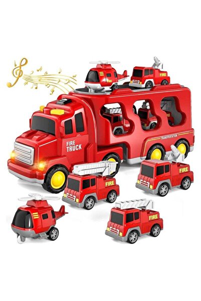 Arabest 5 in 1 Kids Fire Car Truck ,for Toddler Age 1-6, Gift Car Sets for Bi...