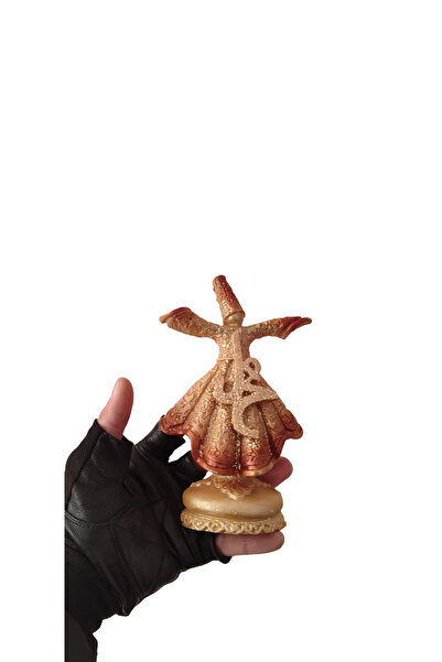 Alya Home Allah ve Muhammed Yazılı 2'li Semazen Biblo Seti - Gold Döküm