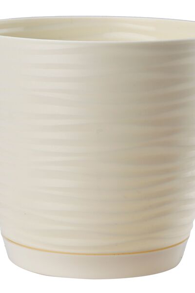 KADAX Ghiveci de flori rotund 15 cm din plastic, crem