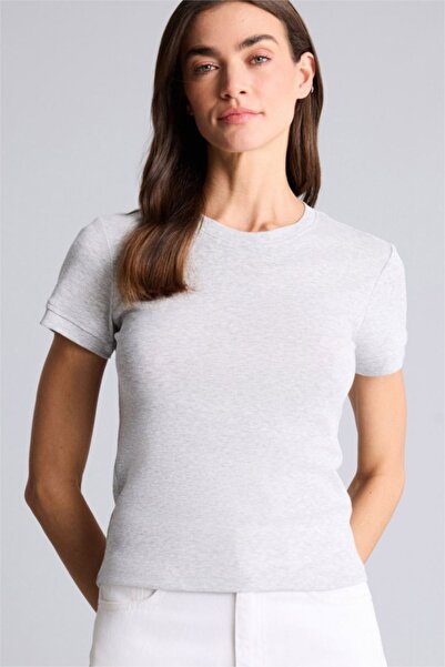 DeFacto Slim Fit Basic Rib Knit T-Shirt H1354Ax26Sm