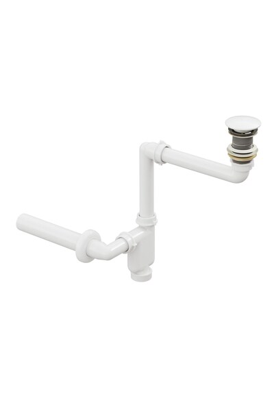 AQUA BAGNO Comfort Yer Kazandıran Lavabo Sifonu + Beyaz Seramik Pop-up Taşma ...