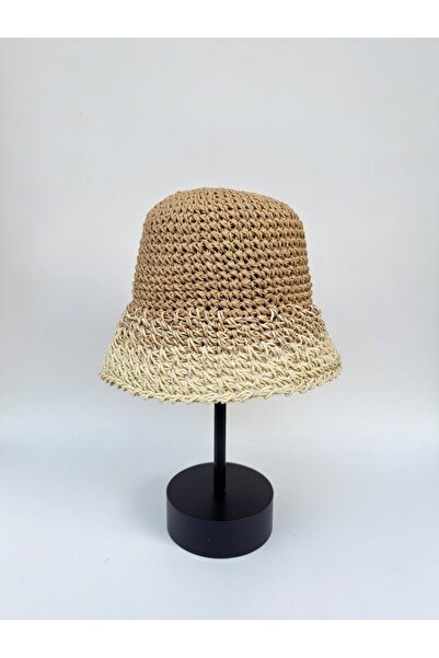 Mollycrush حقيبة نسائية من القش باللون البيج محبوكة يدويًا |   قبعة صيفية