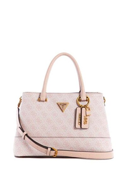 Guess Cordelia Logo Luxury Satchel Bag Dame Rosa Hvite