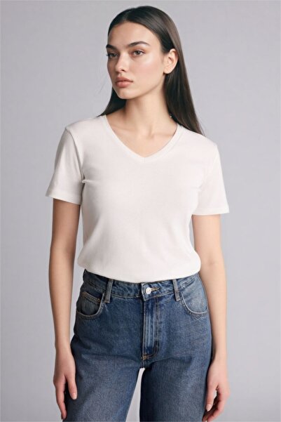 DeFacto Ženska T-shirt I1080AZ/ER105 ECRU