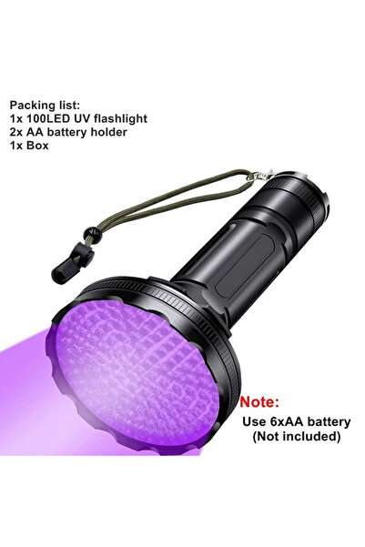 Choice 128UV LED No Battery 128LED 395nm UV Flashlight High Power Ultraviolet...