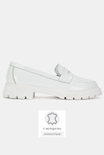 TUNAELLİ ΓΥΝΑΙΚΕΙΑ ΛΕΥΚΑ ΠΑΠΟΥΤΣΙΑ LOAFER ΑΠΟ ΓΝΗΣΙΟ ΦΥΣΙΚΟ ΔΕΡΜΑ, ΜΕΓΕΘΗ 36-41