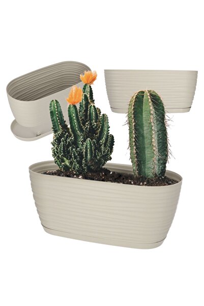 KADAX Ghiveci de flori 27cm oval, crem, din plastic