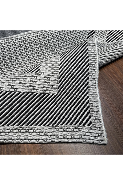 Filizon Mess Modern Dekoratif Yumuşak Dokulu Sisal Halı 3948 Gri Siyah