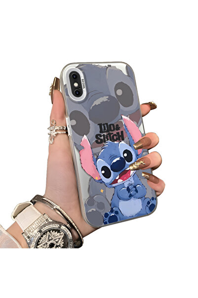 ucuc iPhone X/XS Uyumlu Sert Akrilik Arka Silikon Kenar Lens Koruma Kılıf Sti...